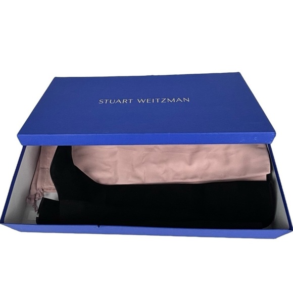 STUART WEITZMAN 5050 YULIANA 60MM BLACK SUEDE LEATHER STRETCH KNEE HIGH BOOTS - Picture 3 of 15